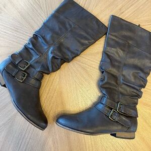 Women's Brown Leather Knee-High Boots